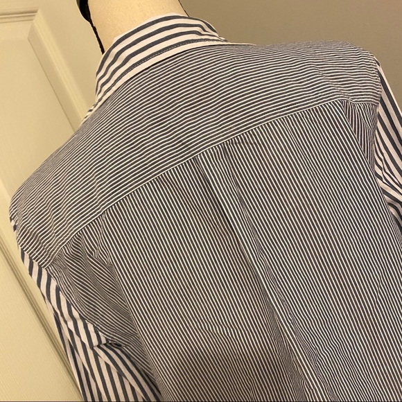 TALBOTS Striped Button-Down Roll Sleeve Blouse - Picture 7 of 8